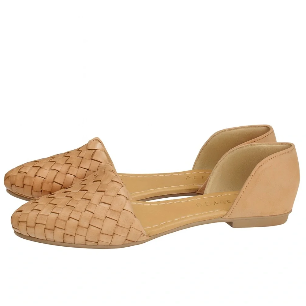 Agave Girl Woven Leather D’Orsay Flats Tan Size 7 - Picture 15 of 15